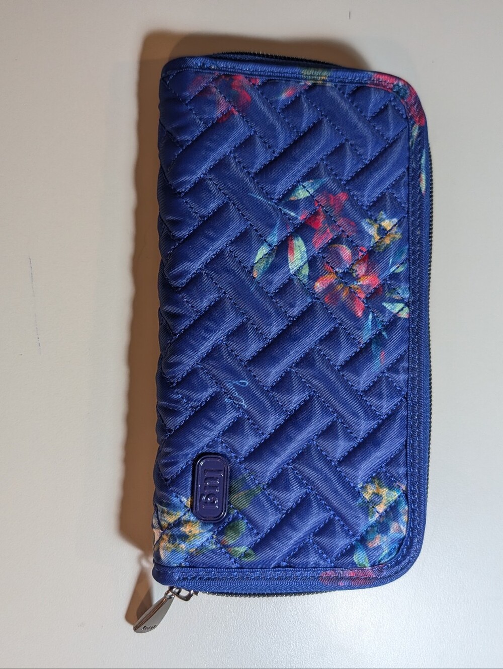 Lug Handspring Quilted Floral Zip Wallet - Boutique Blue
